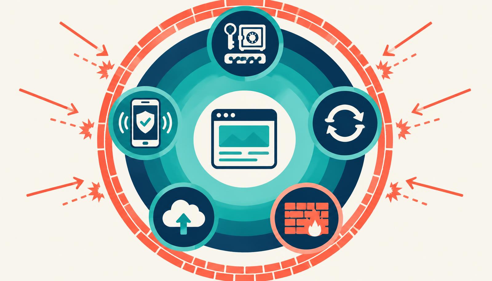 Camadas de proteção de um site: senhas, verificação em duas etapas, atualizações, backup e firewall